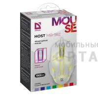 Проводная оптическая мышь DEFENDER Host MB-982 7цветов,1000 dpi,белый (1/60)