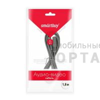 Кабель-удлинитель Smartbuy 3.5 Jack (M) - 3.5 Jack (F), стерео, аудио, 1,8 м, в пакете (1/350)