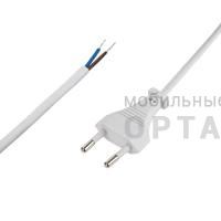 Сетевой шнур 2х0,75 мм², 1,8 м белый REXANT (1/200)