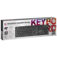 Проводная клавиатура DEFENDER Element HB-520 USB KZ,черный,полноразмерная