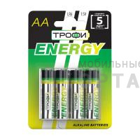 Элемент питания ТРОФИ ENERGY LR6  BL4  (4/40/720/17280) Элемент питания ТРОФИ ENERGY LR6  BL4  (4/40/720/17280)