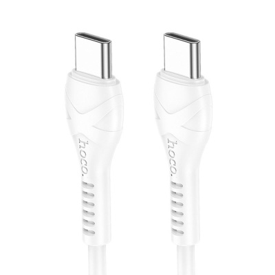 Кабель Type-c to Type-c HOCO X37 Cool power, 1m, PD60W, круглый, 3.0A, силикон, цвет: белый (1/31/310)
